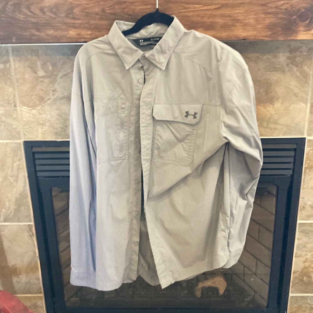 Under Armour Gray Button-Up Shirt